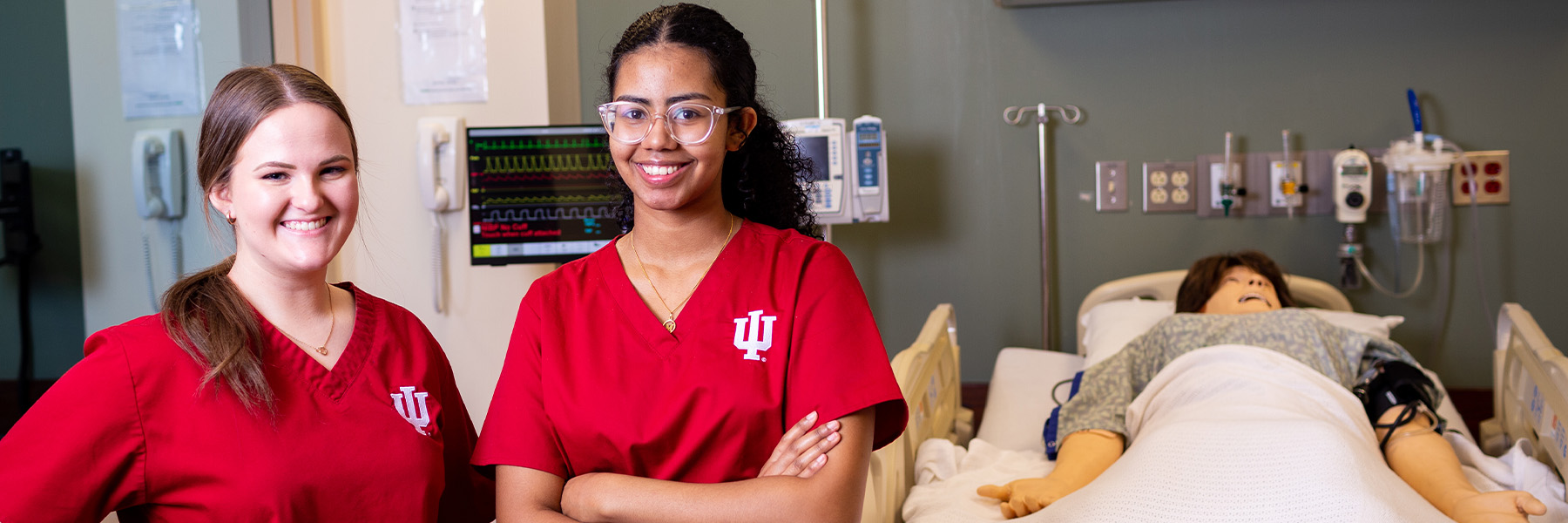 Nursing students in the Simulation and Skills lab
