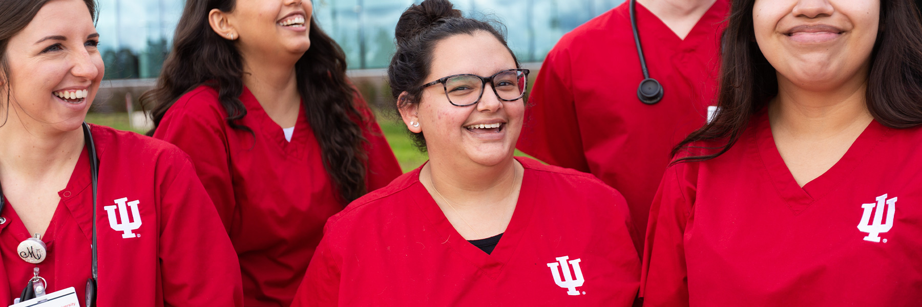 Nursing students laughing and smiling