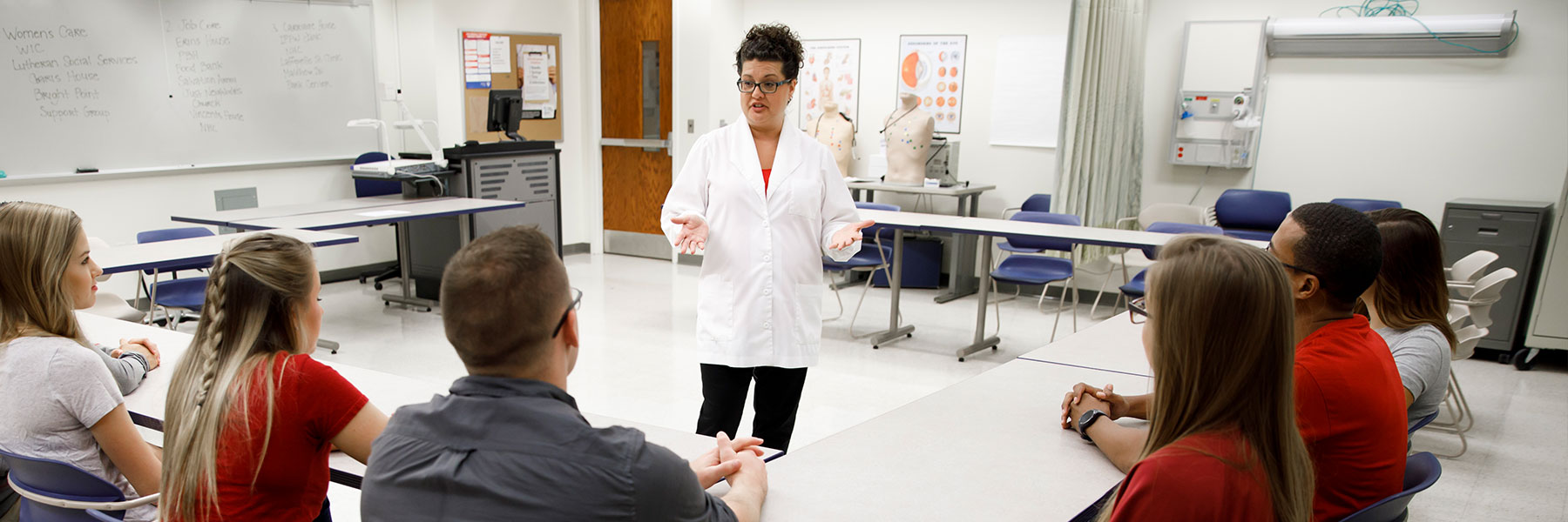Nurse instructing class