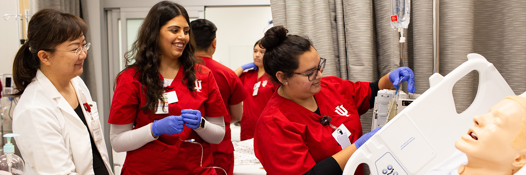 Students with instructor at the Simulation and Skills Lab