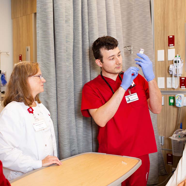 Nursing student and instructor at the Simulation and Skills Center
