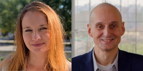 Headshots of Maggie Gilchrist and Douglas Jerolimov