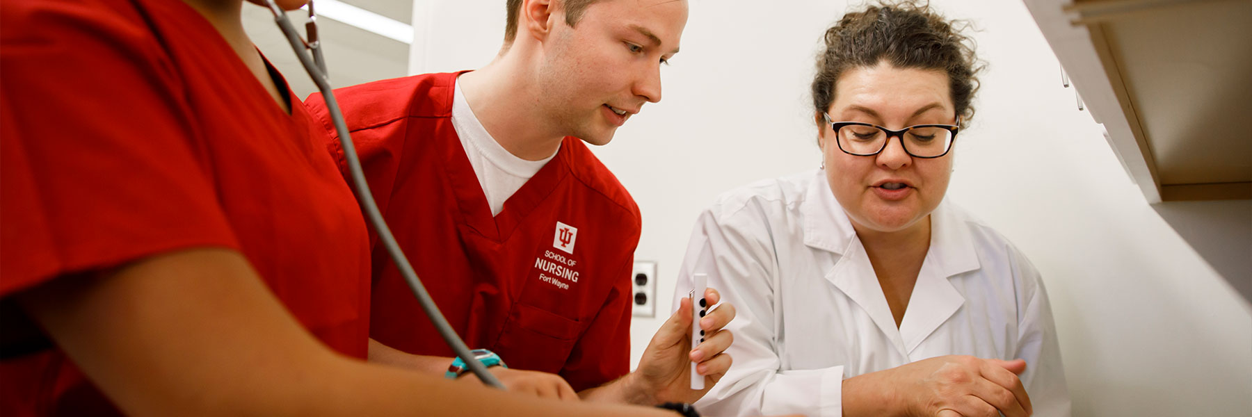 Nursing student in training