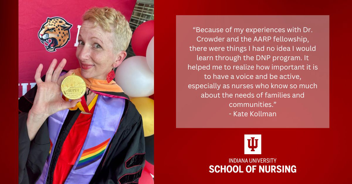 Graphic including photo of Kate Kollman and quote from the article