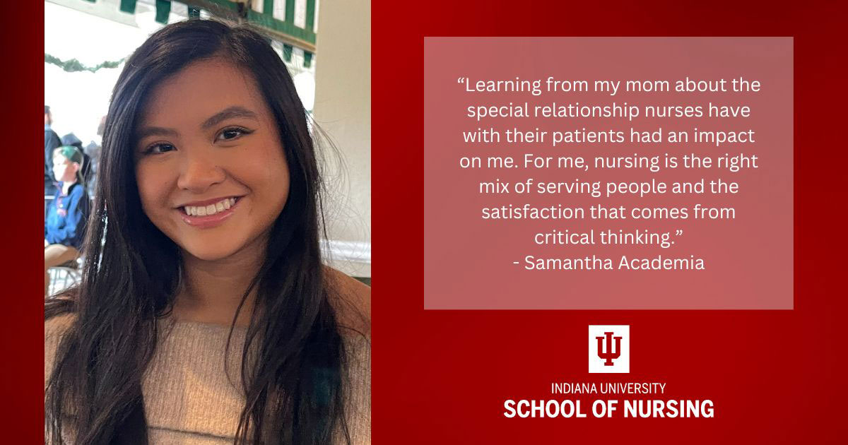 Graphic including photo of Samantha Academia and quote from the article