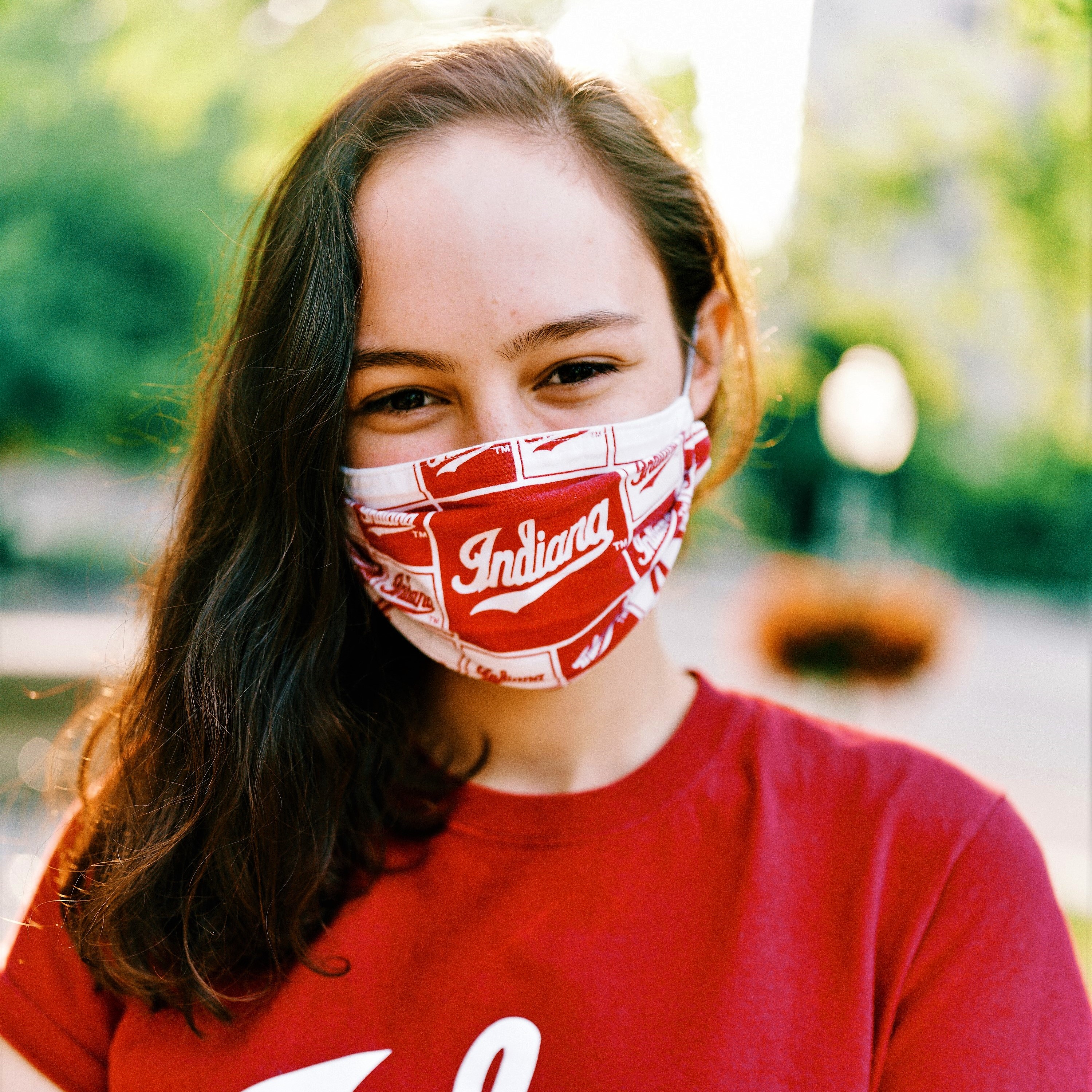 Woman wearing protective mask